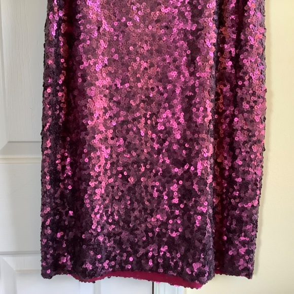Theory Silk Sequins Party Dress Magenta SZ 10 - Picture 7 of 16